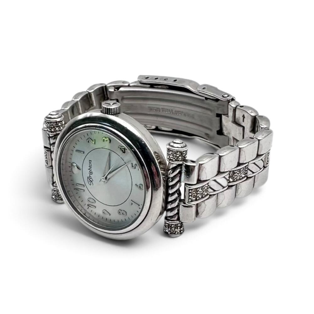 Brighton Highland Park Silver Crystal Watch New Battery